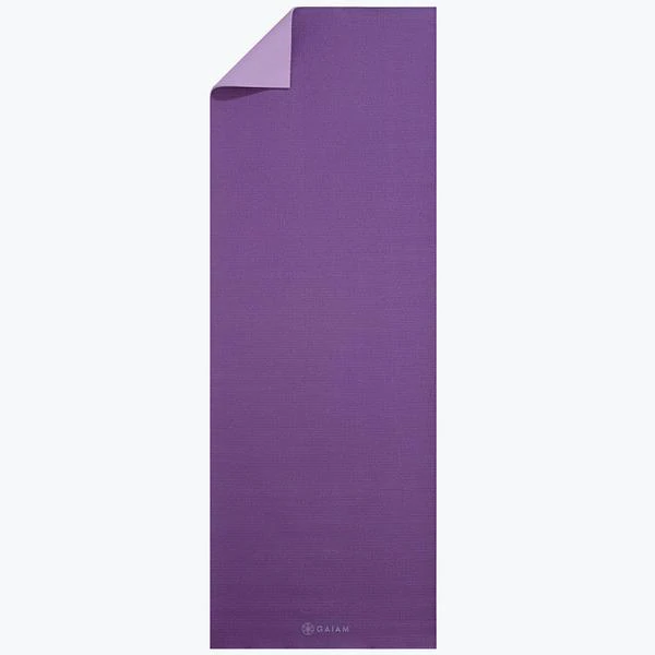 Gaiam Yoga Mat Premium Print Extra Thick Non Slip Exercise & Fitness Mat  for All Types of Yoga, Pilates & Floor Workouts, Grey Peony, 6mm