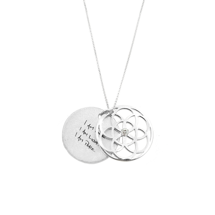 Seed Of Life Necklace Silver With Diamond