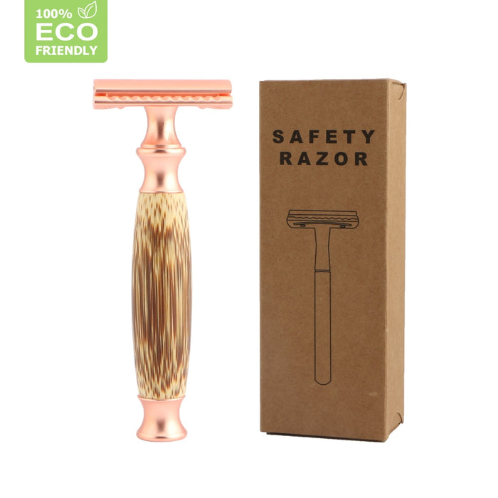 Eco Friendly Double Edge Safety Razor with Natural Bamboo Handle