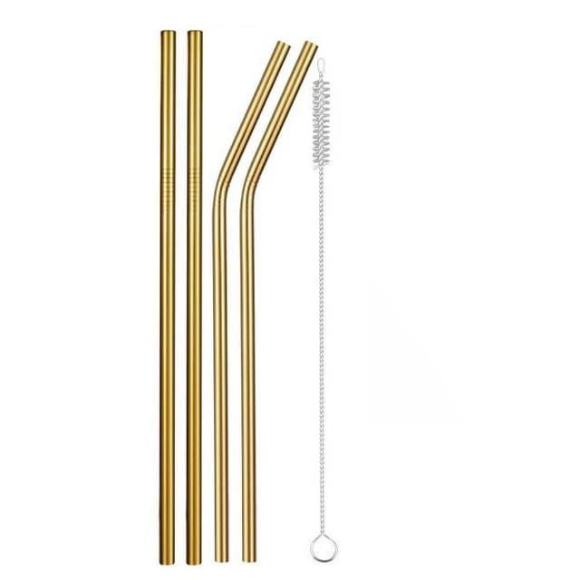 Color Stainless Steel Straws - Cleaning Brush for 20 Oz (Rainbow: 8.5 inch + 10.5 inch)