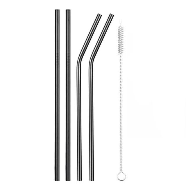 Color Stainless Steel Straws - Cleaning Brush for 20 Oz (Rainbow: 8.5 inch + 10.5 inch)